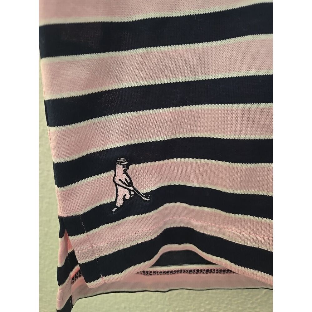 Ping Performance Large Pink Striped Golf Polo Shirt Short Sleeve - Picture 3 of 4